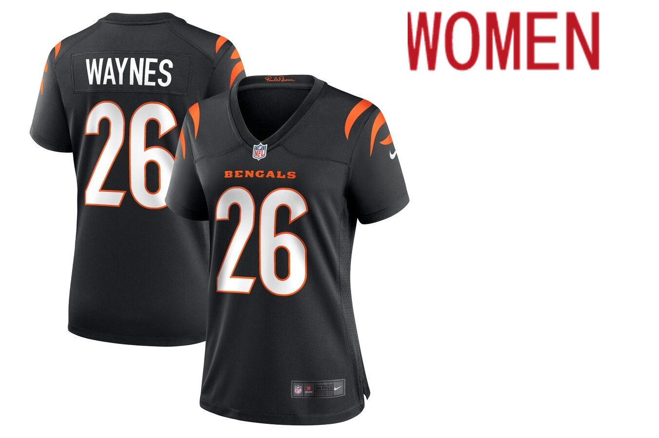 Women Cincinnati Bengals #26 Trae Waynes Nike Black Game NFL Jersey->women nfl jersey->Women Jersey